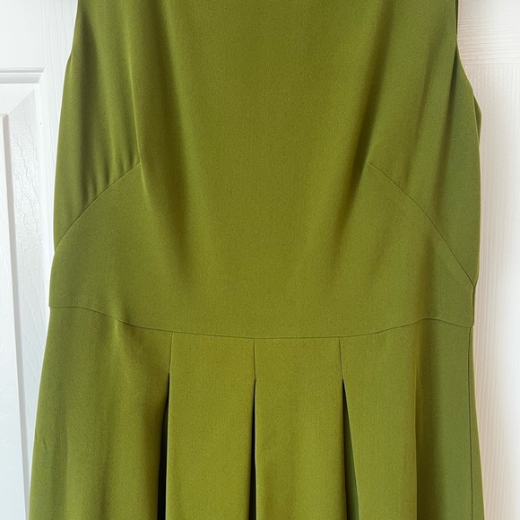 Dark Pear Green Fit and Flare Dress - Picture 2 of 8